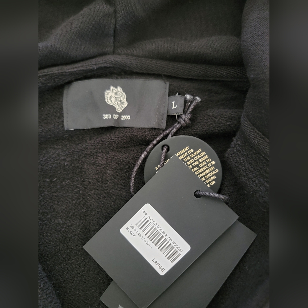 Darc Sport Time Darco Double Zip Hoodie Heaven Has To Wait sz Large - Picture 8 of 11